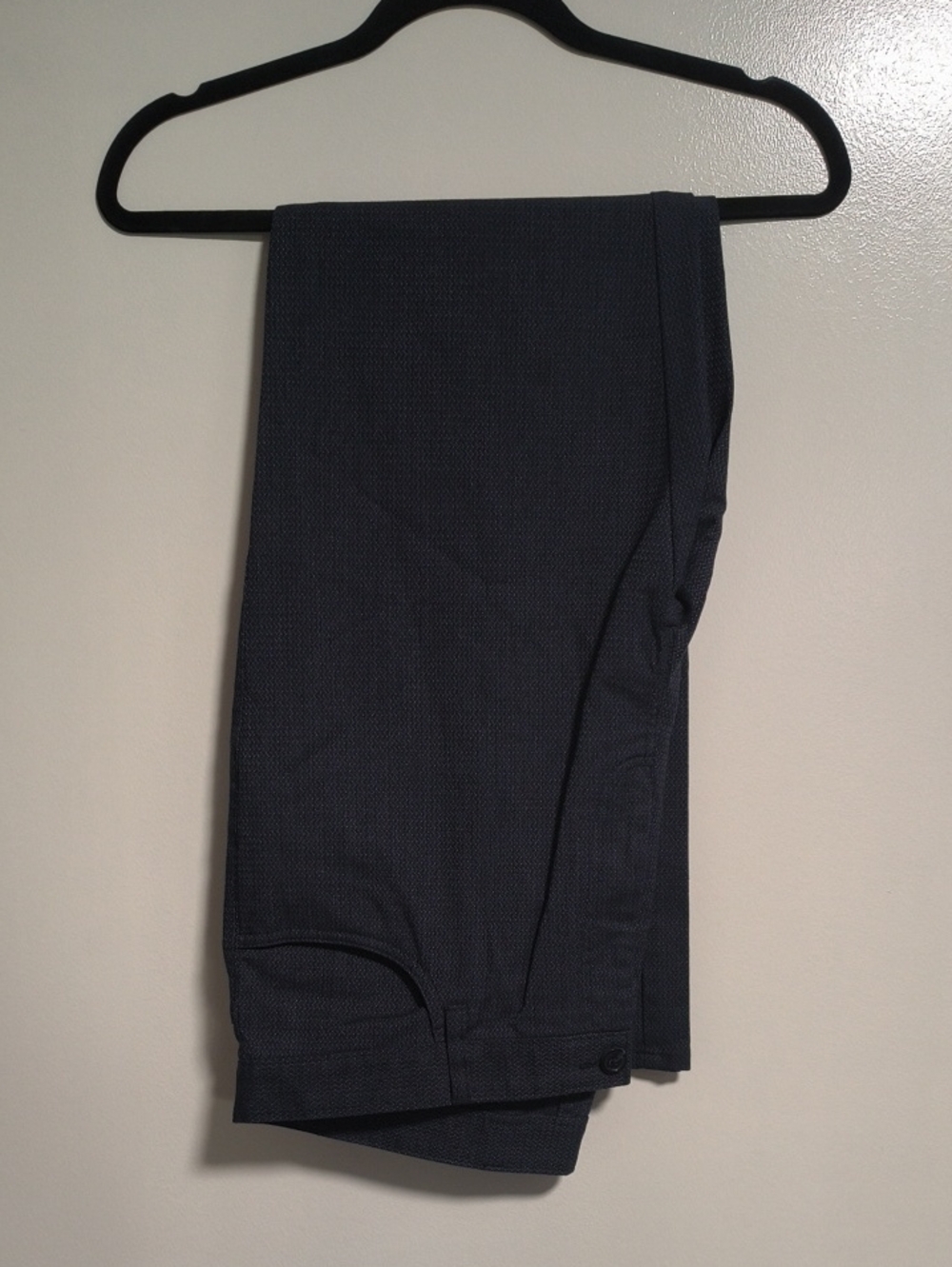 Men's Navy Textured Dress Trousers